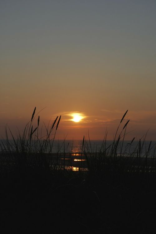 sunset sea wangerooge