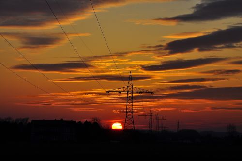 sunset evening mood clouds