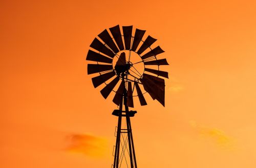 sunset windmill sky