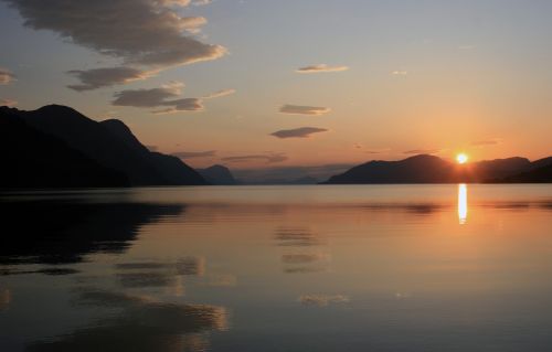 sunset norway fjord