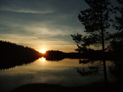 sunset lake finland