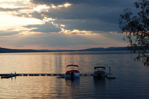 sunset lake landscape