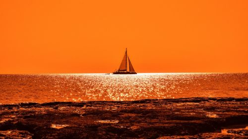 sunset sunlight boat