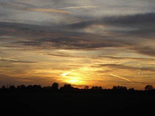 sunset colorful silhouette