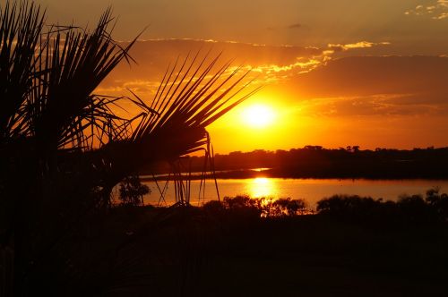 sunset botswana landscape