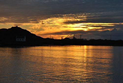 sunset gold in the sea clouds