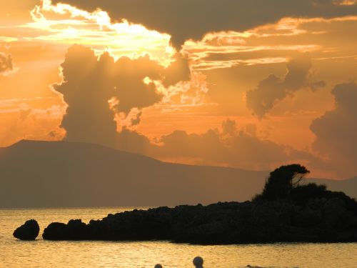 sunset clouds silhouette