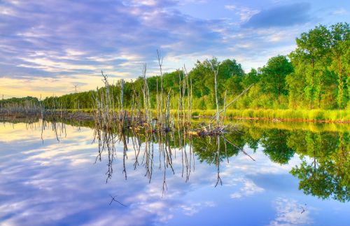 sunset colorful reflection