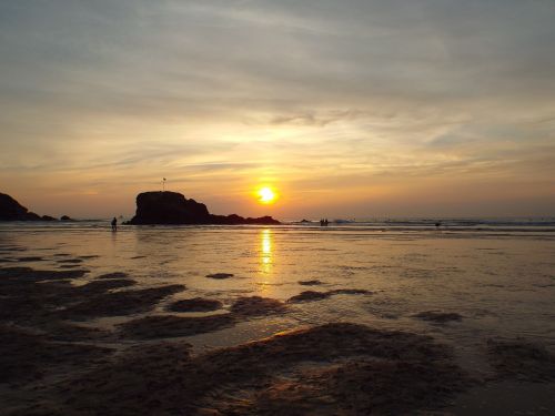 sunset rocks landscape