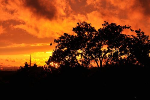 sunset afterglow evening sky