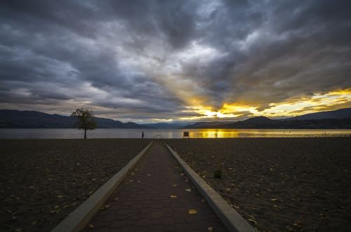 sunset lake beach