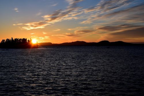 sunset lapland lake