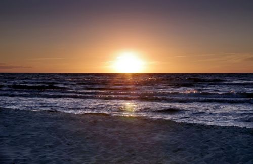 sunset beach water