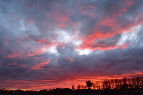 sunset landscape winter