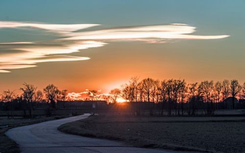 sunset dawn nature