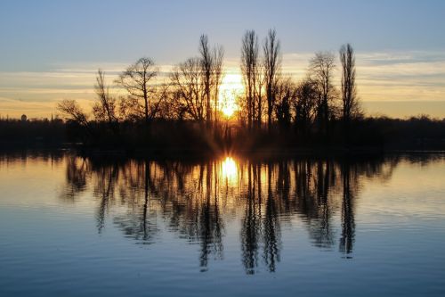 sunset lake landscape