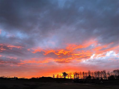 sunset landscape winter