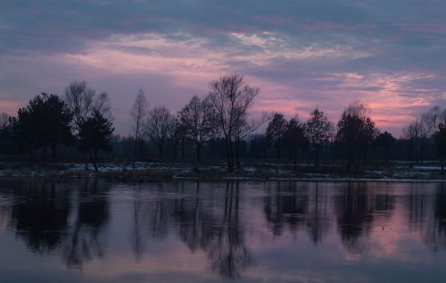 sunset lake evening