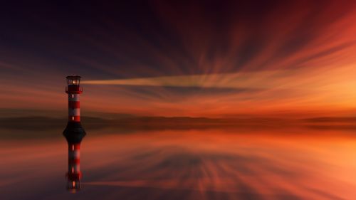 sunset lighthouse dawn