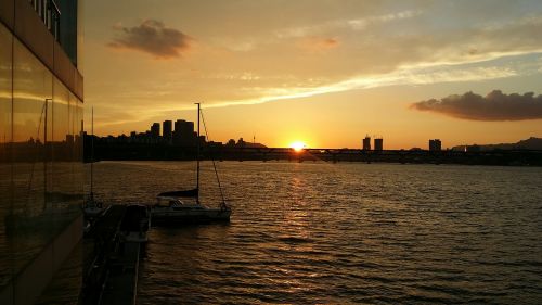 sunset han river glow