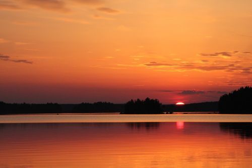 sunset lake water