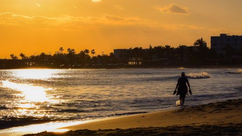 sunset dusk beach