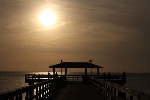 sunset ocean pier