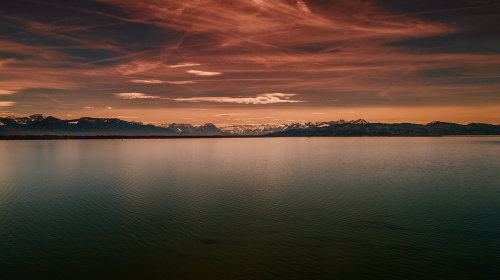 sunset lake waters