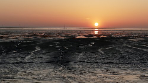 sunset  sun  north sea