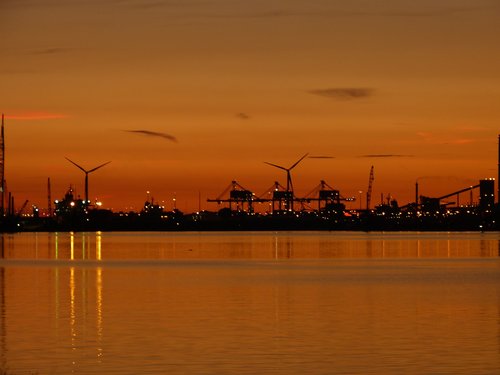 sunset  waters  industry