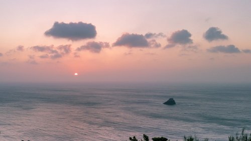 sunset  sea  body of water