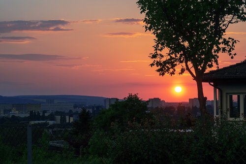 sunset  erfurt  thuringia germany