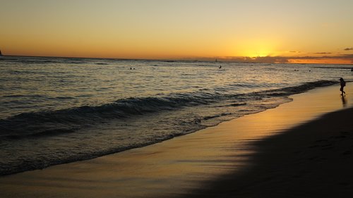 sunset  beach  sea