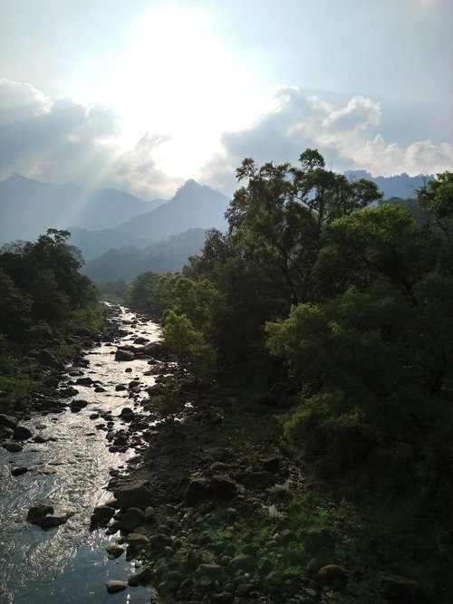 sunset  river  landscape