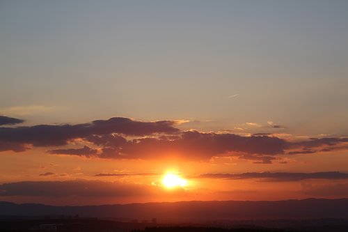 sunset  in the evening  horizon