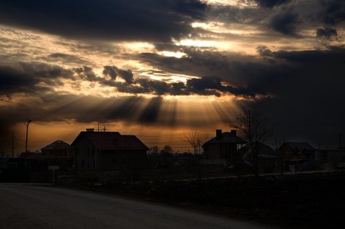 sunset  sun  rays