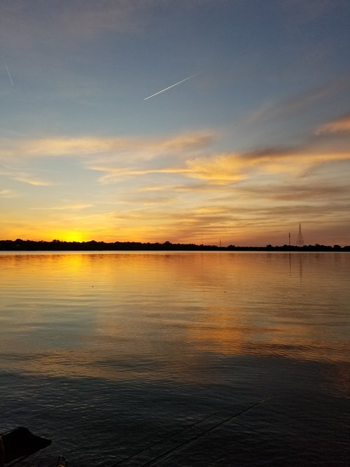 sunset  lake  horizon