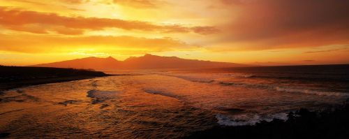 sunset hawaii sea