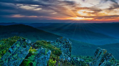 sunset  mountains  afterglow