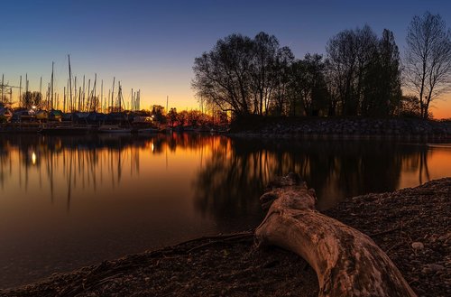 sunset  nature  lake