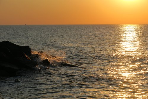sunset  baltic sea  sea