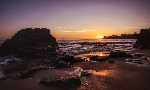 sunset  beach  sun sky