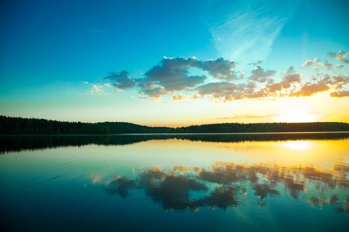 sunset  nature  lake