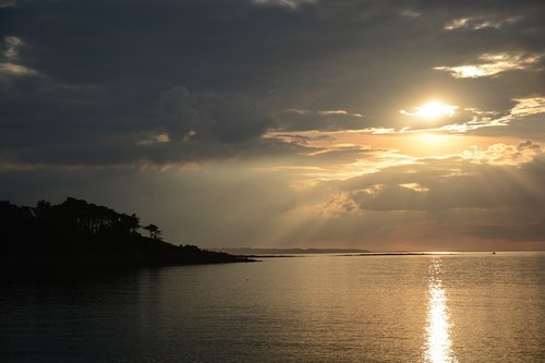 sunset  sea  coast