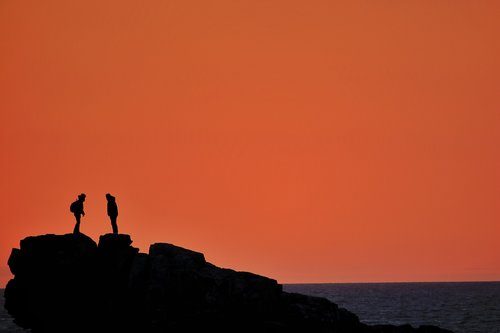 sunset  human  silhouette