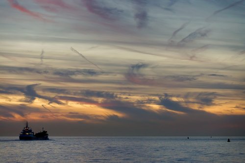 sunset  coast  clouds