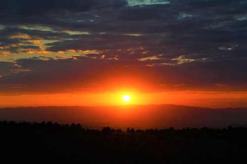 sunset  in the evening  sky