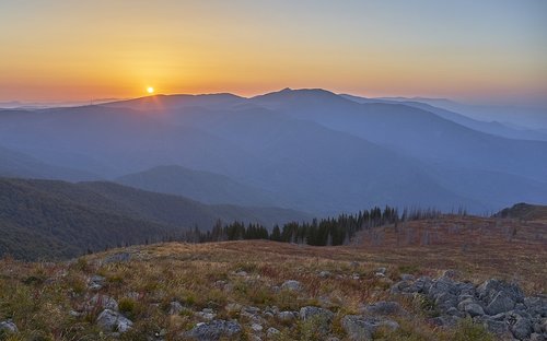 sunset  landscape  nature