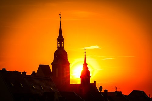 sunset  city  silhouette