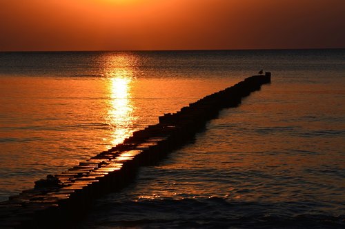 sunset  baltic sea  romantic